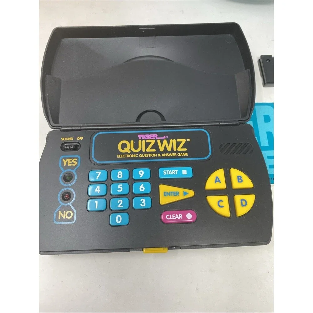 Tiger Electronics Quiz Wiz Handheld Game Cartridge Book 1993 Vintage